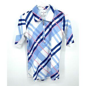 San Soleil Top Womens XS Striped 1/4 Zip UPF 50 Protection Cooling Vented Active